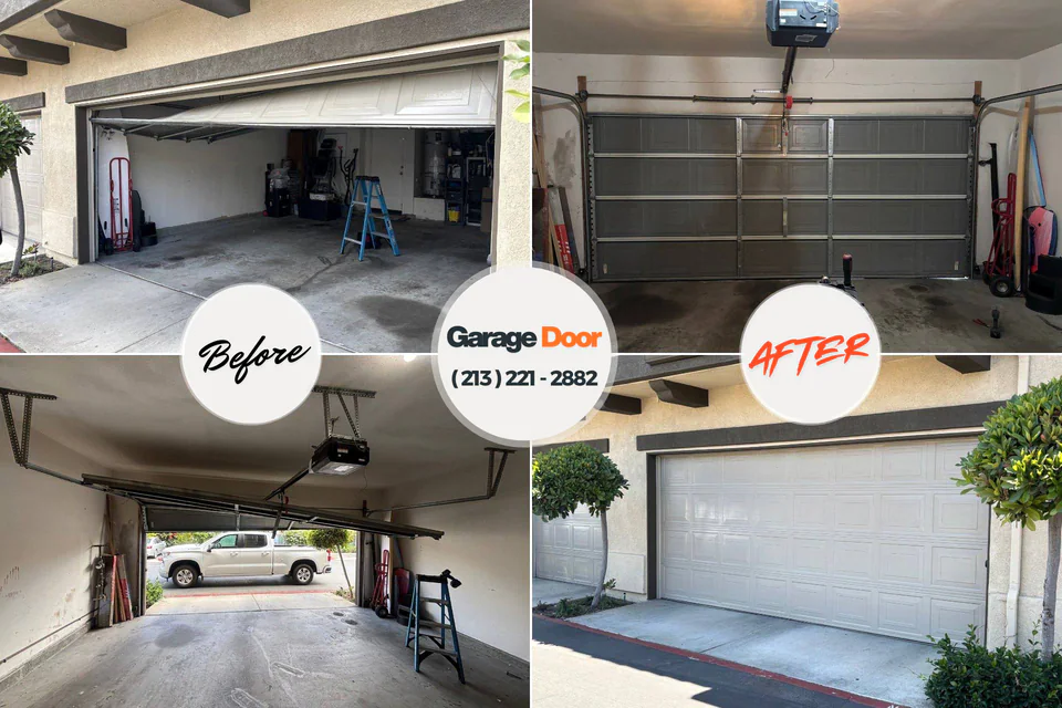 Before and after: garage door repair Belle Mead, NJ